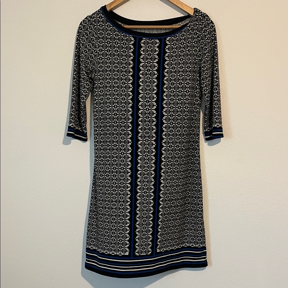 Max Studio Blue & White Printed Dress
